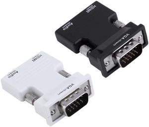 HDMI Female to VGA Male Converter+Audio Adapter Support 1080P Signal Output Quick Installation Simple Operation Ultra-small (Black)