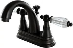 kingston brass ks7615wll 4" centerset lavatory faucet with brass popup, 43/4" in spout reach, oil rubbed bronze
