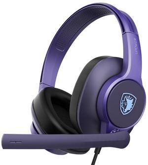 SADES UPower Wired Gaming Headset -3.5mm /Xbox/ PS4/ PS5/ PC /Handheld /VR/ Teams black/purple