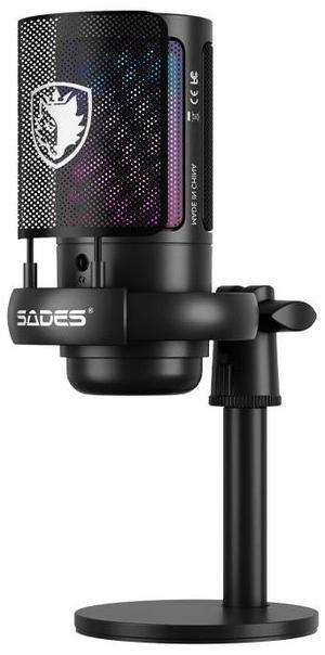 SADES Tyto Gaming Microphone - PC/ RGB/ USB-C/ Boom Arm/ Desk Stand/ Touch Mute/ Streaming/ Gaming/ Podcasting