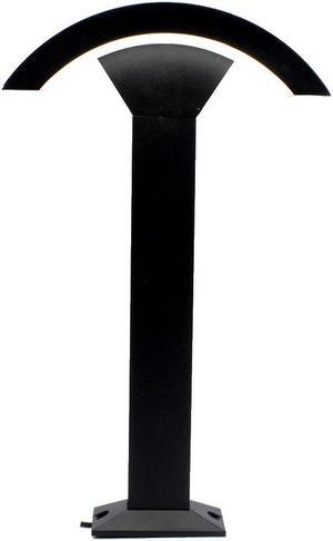 J&H LED 12-Watt Black Outdoor Integrated LED Landscape Path Bollard Light