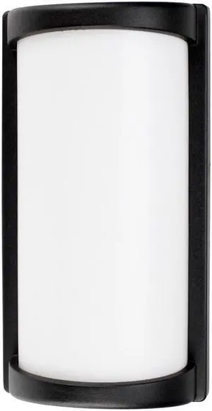 J&H LED Aluminum Outdoor Cylinder Dusk-to-Dawn Wall-Mount Lantern Sconce - 10.5in, 27-40-50K, Wattage Adjustable 8W, HI - Light Kits