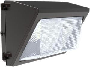 J&H LED 450-Watt Equivalent Integrated LED Bronze Dimmable Outdoor Wall Pack Light, Selectable CCT 3000K/4000K/5000K