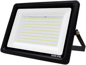 J&H LED Outdoor Integrated LED Flood Light 700-Watt Equivalent - Dusk to Dawn Compatible Security Light