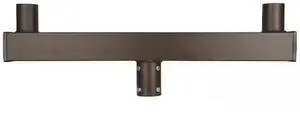 J&H LED 32 in. 180-degree Double Low Profile Bullhorn Mounting Bracket Tenon Adapter for Round Outdoor Pole Lights, Industrial Supplies