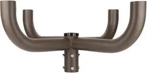 J&H LED 17 in. 90-Degree Quad Bullhorn Mounting Bracket Tenon Adapter for Round Outdoor Pole Lights