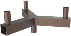 J&H LED 30 in. 120-Degree Triple Low Profile Bullhorn Mounting Bracket Tenon Adapter for Round Outdoor Pole Lights, Industrial Supplies