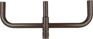 J&H LED 44 in. 180-Degree Triple Bullhorn Mounting Bracket Tenon Adapter for Round Outdoor Pole Lights