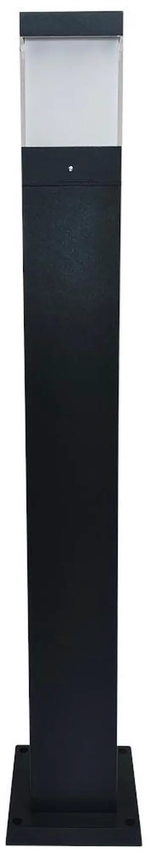 J&H LED Line Voltage Black 1200 Lumens Hardwired Integrated LED Square Bollard Light CCT Selectable 27-40-50K