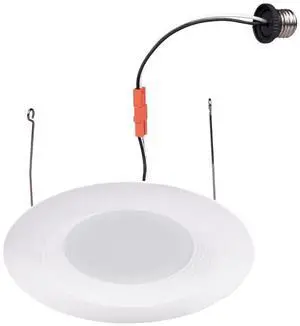 J&H LED 5/6 in. Can Light 5-Color Selectable Dimmable Remodel Integrated LED Recessed Light Kit Baffle Trim (4-Pack)