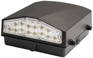 J&H LED 125-Watt Equivalent Integrated LED Bronze Wall Pack Light, Adjustable Lumens and CCT 27-40-50K