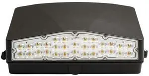 J&H LED 250-Watt Equivalent Integrated LED Bronze Wall Pack Light, Adjustable Lumens and CCT