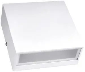 J&H LED 5.5 in. 1-Light White Square LED Outdoor Wall Light Lantern Sconce with Selectable CCT 27-40-50K