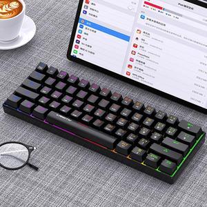 Langtu 61-key RGB three-mode true mechanical wireless bluetooth keyboard tablet mobile phone portable charging