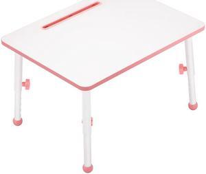 Eureka Ergonomic 23” Kids Height Adjustable Desk, Children Home Study Table, School Student Writing Desk, Pink