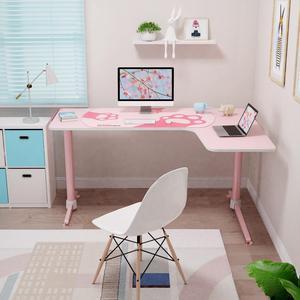 Eureka Ergonomic® 60" Pink L Shaped Gaming Desk with Mouse Pad, Corner Gaming Desk, Home Office Writing Table, Right Side