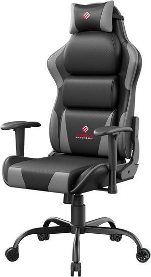 Dowinx Gaming Chair Fabric with Pocket Spring Cushion, Massage Game Chair  Cloth with Headrest, Ergonomic Computer Chair with Footrest 290LBS, Black