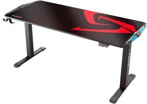 Eureka Ergonomic Gaming Height Adjustable General Series EGD-S62B Standing E-sport Desk with RGB Lighting, Black