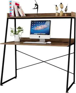 48" Ladder Computer Desk with 2-Tier Storage Shelves & Bookshelf 48" Ladder Computer Desk with 2-Tier Storage Shelves & Bookshelf