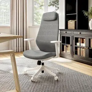 High Back Ergonomic Mesh Office Desk Chair, Adjustable Headrest & Lumbar Support, Home Computer Chair with Padded Arms & Rolling Wheels Gray High Back Ergonomic Mesh Office Desk Chair, Adjustable Headrest & Lumbar Support, Home Computer Chair with Padded Arms & Rolling Wheels Gray