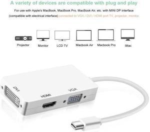 Mini DP to DVI VGA HDMI HDTV Adapter 3 in1 For Microsoft Surface Pro 3 2 1 white