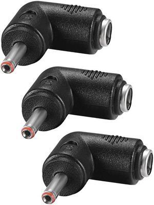 DC Power Connector 90 Degree Right Angle 5.5mm x 2.1mm Female to 3.5mm x 1.35mm Male Coupler Adapter Converter 3Pcs