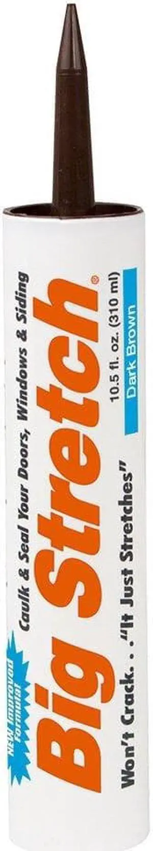 Sashco Big Stretch Acrylic Latex High Performance Caulking Sealant, 10.5 Ounce Cartridge, Dark Brown Pack of 12 Sashco Big Stretch Acrylic Latex High Performance Caulking Sealant, 10.5 Ounce Cartridge, Dark Brown Pack of 12