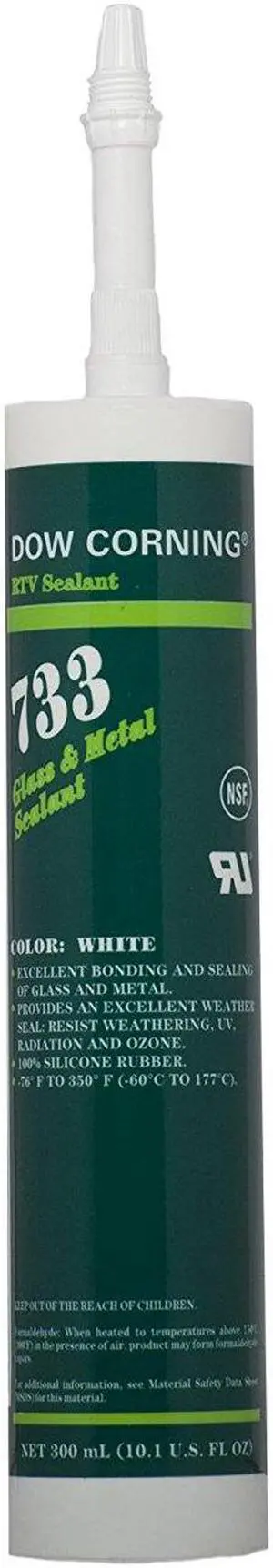 Dow Corning 2693925 733 White Glass and Metal Sealant, 57 to 177 Degree C, 300 mL
