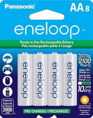 Panasonic BK_3MCCA8BA Eneloop AA 2100 Cycle Ni_MH Pre_Charged Rechargeable Batteries (Pack of 8)