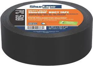 Duct Tape,55m L,Adhesion 131 oz/in,Black SHURTAPE PC 599
