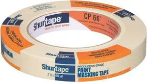 Shurtape CP 66 Contractor Grade, High Adhesion Masking Tape, 18mm x 55m, Natural, 1 Roll 100778