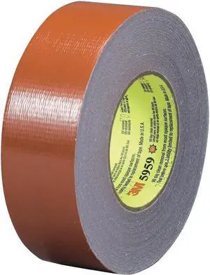 3M 5959 Painter's Tape, 48 mm W x 41 1/10 m L, 12 mil Thick, Red, Rubber