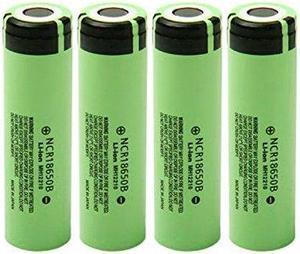 NCR18650B 3.7 Volt 18650 3400 mAh Rechargeable Li_ion Battery for Panasonic 4_PACK With BONUS 2 Hard Plastic Carrying Cases for