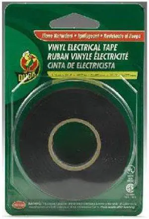 Pro Electrical Tape, 3/4" x 66 ft, 1" Core, Black DUC551117