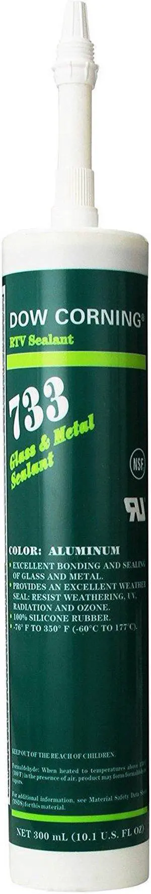 Dow Corning 2468387 733 Aluminum Glass and Metal Sealant, 57 to 177 Degree C, 300 mL