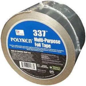 Polyken Aluminum Tape  3 in Width x 3.7 mil Total Thickness  Flame Retardant  337 3 X 50YD PRICE is per ROLL