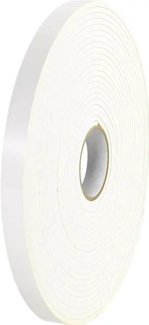 Tape Logic T9591162PK Polyethylene Double Sided Foam Tape, 1/16 Thick, 36 yds Length x 2 Width, White Case of 2