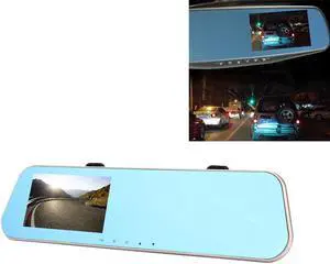 Car Dashcam, Left Screen Display Rearview Mirror Vehicle DVR, Allwinner Programs, 2 x Cameras 1080P HD 140 Wide