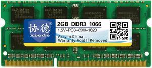 X092 DDR3 1066MHz 2GB 1.5V General Full Compatibility Memory RAM Module for Laptop