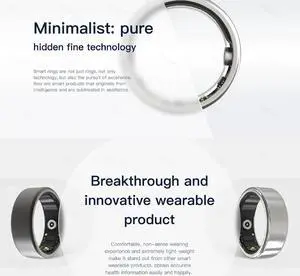 Nova Smart Ring Fitness Health Tracker Titanium Alloy Finger Ring for Men Blood Oxygen Monitoring Heart Rate Sleep