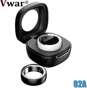 VWAR 02A Smart Ring Activity Tracker with Heart Rate Sleep Monitor Blood Oxygen Blood Pressure, APP Compatible with Android/iOS