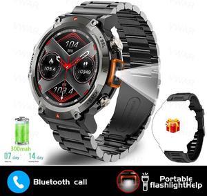 S100 Smart Watch Men With Flashlight Outdoor Sport Fitness Tracker Blood Pressure   Waterproof Smartwatch for Android IOS