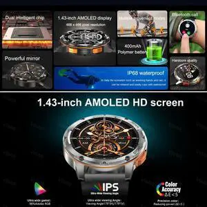 Tank T2 Smart Watch For Men Bluetooth Call AMOLED Smartwatch Fitness Tracker 100+ Sport Modes Men's Waterproof Watches
