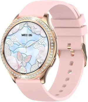 Women Bluetooth Call Smart Watch Heart Rate Blood Pressure HD Screen Sports Fitness Ladies Smartwatch Diamond Band