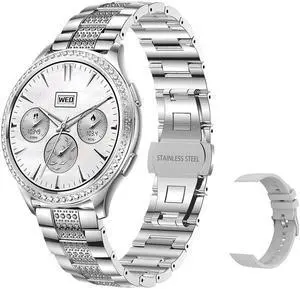 Women Bluetooth Call Smart Watch Heart Rate Blood Pressure HD Screen Sports Fitness Ladies Smartwatch Diamond Band
