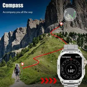 2024 Smart Watch AMOLED Display 100+ Sport Mode With Compass IP68 Waterproof Bluetooth Call Heart Rate Blood Pressure Men K63