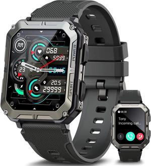 C20 Pro Military Smart Watch for Men Bluetooth Call Rugged Tactical Smartwatch 5 ATM Waterproof Outdoor Sports Fitness Tracker