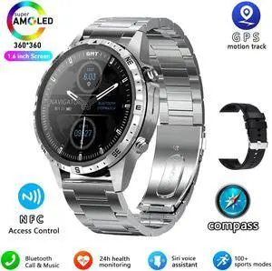 MARQ Sport Smart Watch Compass 1.6" Screen 5 Buttons Men Smartwatch NFC Bluetooth Call 100+ Sports Modes Rugged Fitness Watches