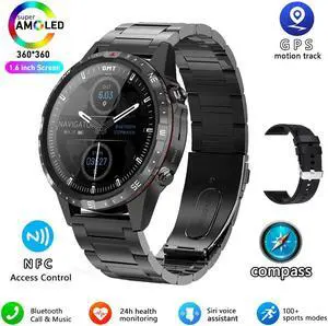 MARQ Sport Smart Watch Compass 1.6" Screen 5 Buttons Men Smartwatch NFC Bluetooth Call 100+ Sports Modes Rugged Fitness Watches