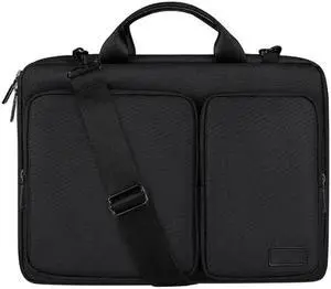 15.6 inch (with Strap) ST11 Polyester Thickened Laptop Bag with Detachable Shoulder Strap, Size:15.6 inch (Black)